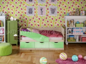 Кровать Бабочки 1,6м (Салатовый металлик) в Барнауле - barnaul.katalogmebeli.com | фото