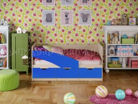 Кровать Бабочки 1,6м (Синий матовый) в Барнауле - barnaul.katalogmebeli.com | фото