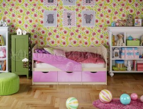 Кровать Бабочки 1,6м (Сиреневый металлик) в Барнауле - barnaul.katalogmebeli.com | фото