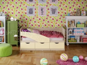 Кровать Бабочки 1,6м (Ваниль матовый) в Барнауле - barnaul.katalogmebeli.com | фото 1