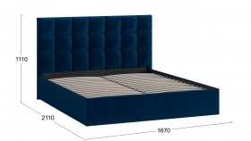 Кровать без ПМ «Эмбер» Велюр Confetti/Blue в Барнауле - barnaul.katalogmebeli.com | фото 2