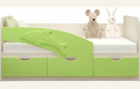 Кровать детская 1,6м Дельфин (Салатовый металлик) в Барнауле - barnaul.katalogmebeli.com | фото