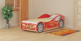  Кровать одноместная Авто-3-2(без матраса) с рисунком Авто Желтый в Барнауле - barnaul.katalogmebeli.com | фото 2