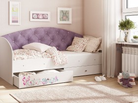 Кровать детская Эльза Белый/Фиолетовый в Барнауле - barnaul.katalogmebeli.com | фото 1