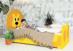 Кровать детская Лева 1.6 Желтый/Оранжевый в Барнауле - barnaul.katalogmebeli.com | фото