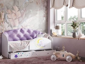 Кровать детская Звездочка Белый/Фиолетовый в Барнауле - barnaul.katalogmebeli.com | фото