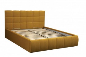 Кровать "Диана" ш. 1400 (Н=1010мм) (жаккард горчица) в Барнауле - barnaul.katalogmebeli.com | фото