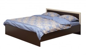 Кровать двойная 21.52 - 02 (шир. 1200) с настилом (венге/профиль дуб линдберг)/осн. в Барнауле - barnaul.katalogmebeli.com | фото
