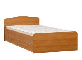 Кровать двойная с ящиками 1400-1 без матраса (круглые спинки) Вишня Оксфорд в Барнауле - barnaul.katalogmebeli.com | фото