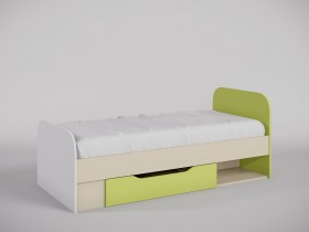 Кровать Эппл 1650х750 (Зеленый/Белый/корпус Клен) в Барнауле - barnaul.katalogmebeli.com | фото 1