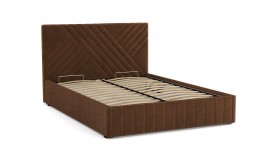 Кровать Гамма ш. 1400 (без основания для хранения) (велюр тенерифе шоколад) в Барнауле - barnaul.katalogmebeli.com | фото 2