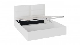 Кровать «Глосс» с мягкой обивкой и подъемным механизмом тип 1 (1600) (Белая) в Барнауле - barnaul.katalogmebeli.com | фото 2