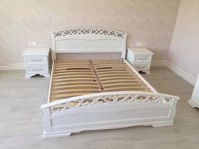 Кровать Грация-1 из массива сосны 1600*2000 Белый античный в Барнауле - barnaul.katalogmebeli.com | фото 9