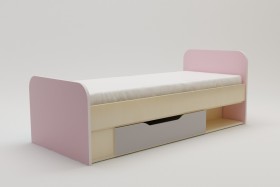 Кровать Грэйси 1650х750 (Розовый/Серый/корпус Клен) в Барнауле - barnaul.katalogmebeli.com | фото 2