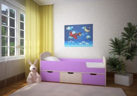 Кровать Малыш-мини Дуб молочный/Ирис в Барнауле - barnaul.katalogmebeli.com | фото