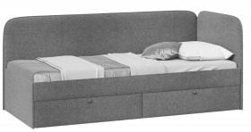 Кровать «Молли» с мягкой обивкой (900) тип 1 (Микровелюр Scandi Graphite 22) в Барнауле - barnaul.katalogmebeli.com | фото 1