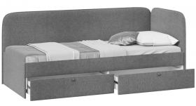 Кровать «Молли» с мягкой обивкой (900) тип 1 (Микровелюр Scandi Graphite 22) в Барнауле - barnaul.katalogmebeli.com | фото 2