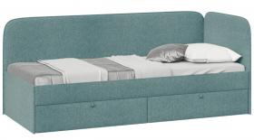 Кровать «Молли» с мягкой обивкой (900) тип 1 (Микровелюр Scandi Indigo 11) в Барнауле - barnaul.katalogmebeli.com | фото