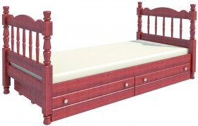 Кровать одинарная Аленка из массива сосны 800*1890 Орех в Барнауле - barnaul.katalogmebeli.com | фото 2