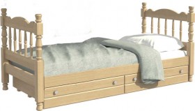 Кровать одинарная Аленка из массива сосны 800*1890 Сосна в Барнауле - barnaul.katalogmebeli.com | фото