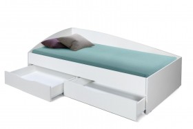 Кровать одинарная "Фея - 3" (асимметричная) (2000х900) New/(белый / белый / ДВПО белый) в Барнауле - barnaul.katalogmebeli.com | фото 3