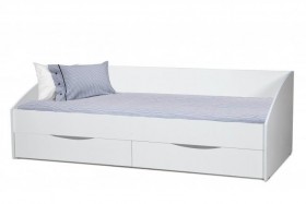 Кровать одинарная "Фея - 3" (симметричная) New/(белый / белый / ДВПО: белый) в Барнауле - barnaul.katalogmebeli.com | фото
