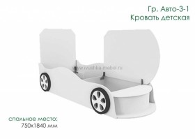Кровать одноместная Авто-3-1 с рисунком Авто Лайм в Барнауле - barnaul.katalogmebeli.com | фото 3