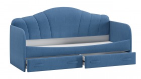 Кровать «Молли» с мягкой обивкой (900) тип 1 (Микровелюр Scandi Indigo 11) в Барнауле - barnaul.katalogmebeli.com | фото 4