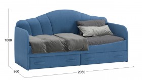 Кровать «Молли» с мягкой обивкой (900) тип 1 (Микровелюр Scandi Indigo 11) в Барнауле - barnaul.katalogmebeli.com | фото 6