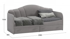 Кровать с мягкой спинкой и ящиками «Сабрина» 900 Светло-серый в Барнауле - barnaul.katalogmebeli.com | фото 3