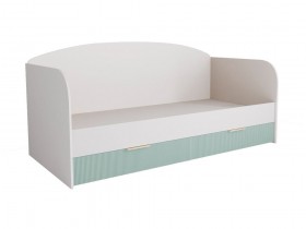 Кровать с ящиками ДКД 2000.1 Лавис (Белый софт/Зеленый софт/корпус Белый) в Барнауле - barnaul.katalogmebeli.com | фото