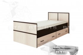 Кровать Сакура с настилом и ящиками 0,9 (Венге/Лоредо) в Барнауле - barnaul.katalogmebeli.com | фото