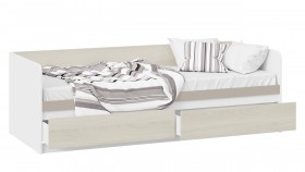 Кровать «Сканди» с 2 ящиками Дуб Гарден/Белый/Глиняный серый в Барнауле - barnaul.katalogmebeli.com | фото 2