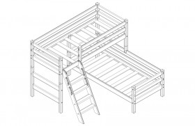 Кровать Соня вариант 8 угловая с наклонной лестницей Белый полупрозрачный в Барнауле - barnaul.katalogmebeli.com | фото 3