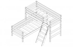 Кровать Соня вариант 8 угловая с наклонной лестницей Белый полупрозрачный в Барнауле - barnaul.katalogmebeli.com | фото 4
