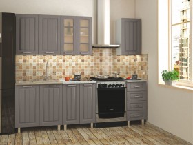 Кухонный гарнитур 1,8м Луксор высокие модули (Клен серый/корпус белый) в Барнауле - barnaul.katalogmebeli.com | фото