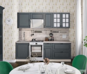 Кухня Регина 24 2,4 м (Серый матовый/Белый) в Барнауле - barnaul.katalogmebeli.com | фото 1