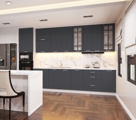 Кухонный гарнитур 1,8м Луксор высокие модули (Клен серый/корпус белый) в Барнауле - barnaul.katalogmebeli.com | фото 2