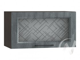 Либерти Шкаф верхний горизонтальный со стеклом ШВГС 609 (Холст грей/корпус венге) в Барнауле - barnaul.katalogmebeli.com | фото