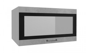 Лофт ВПГСФ 800 шкаф верхний горизонтальный со стеклом высокий с фотопечатью (Бетон светлый/корпус Серый) в Барнауле - barnaul.katalogmebeli.com | фото