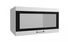 Лофт ВПГСФ 800 шкаф верхний горизонтальный со стеклом высокий с фотопечатью (Штукатурка белая/корпус Серый) в Барнауле - barnaul.katalogmebeli.com | фото