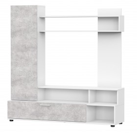 Мебель для гостиной "МГС 9" Белый / Цемент светлый в Барнауле - barnaul.katalogmebeli.com | фото