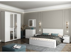 Модульная спальня Барселона (Белый/Белый глянец) в Барнауле - barnaul.katalogmebeli.com | фото