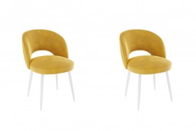 Набор стульев Моли 2 шт (жёлтый велюр/белый) в Барнауле - barnaul.katalogmebeli.com | фото
