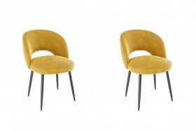 Набор стульев Моли 2 шт (жёлтый велюр/черный) в Барнауле - barnaul.katalogmebeli.com | фото