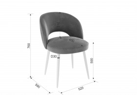 Набор стульев Моли 2 шт (серый велюр/белый) в Барнауле - barnaul.katalogmebeli.com | фото 2