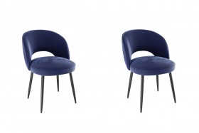 Набор стульев Моли 2 шт (синий велюр/черный) в Барнауле - barnaul.katalogmebeli.com | фото