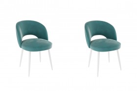 Набор стульев Моли 2 шт (зеленый велюр/белый) в Барнауле - barnaul.katalogmebeli.com | фото