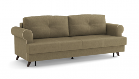 Оливер / диван - кровать 3-х местн. (еврокнижка) (велюр велутто коричневый 23 в Барнауле - barnaul.katalogmebeli.com | фото