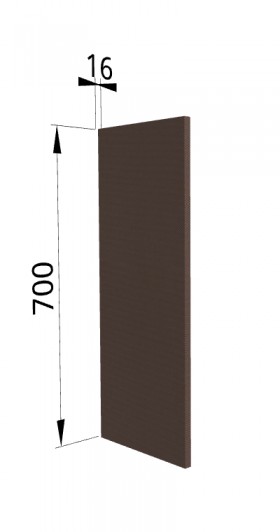 Панель торцевая П Квадро (для шкафа верхнего) Шоколад кожа в Барнауле - barnaul.katalogmebeli.com | фото